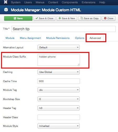 Adding a module suffix in Joomla