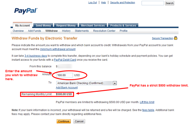 How to withdraw money from PayPal - YellowWebMonkey Web Design